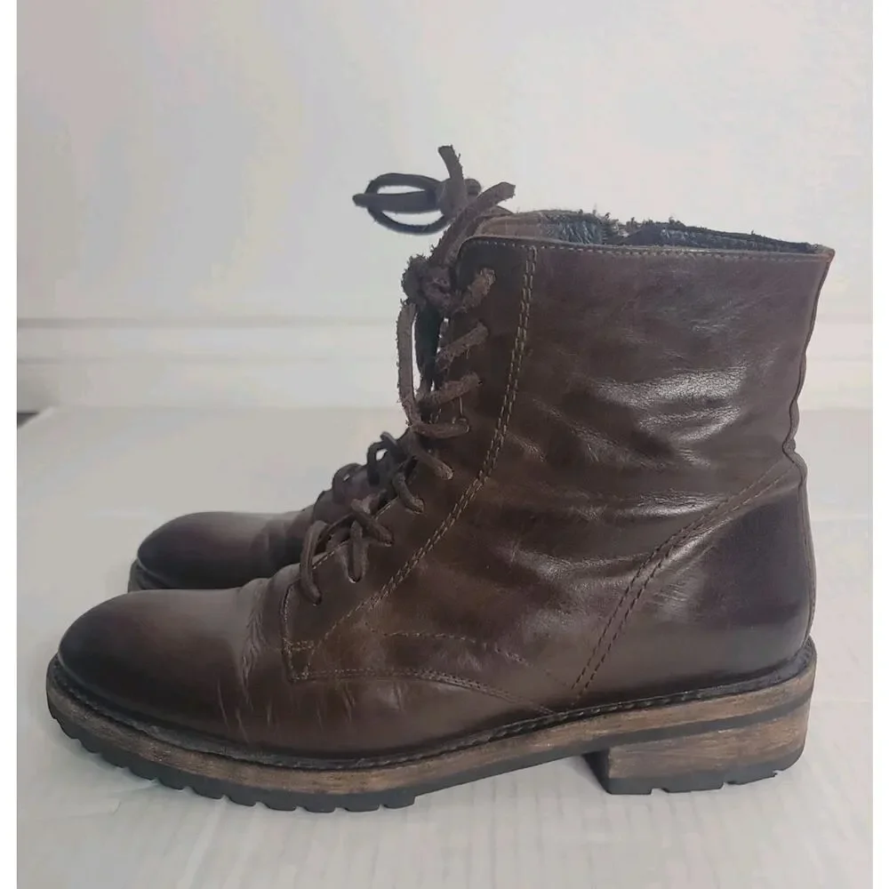 Freebird Combat Boots Men’s Size 10 Brown Leather Side Zip Lace Up Steven Jax